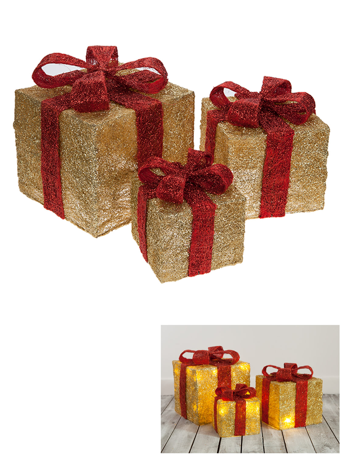 Set Of 3 Led Light Up Christmas Present Xmas Gift Box Xmas inside measurements 1125 X 1500