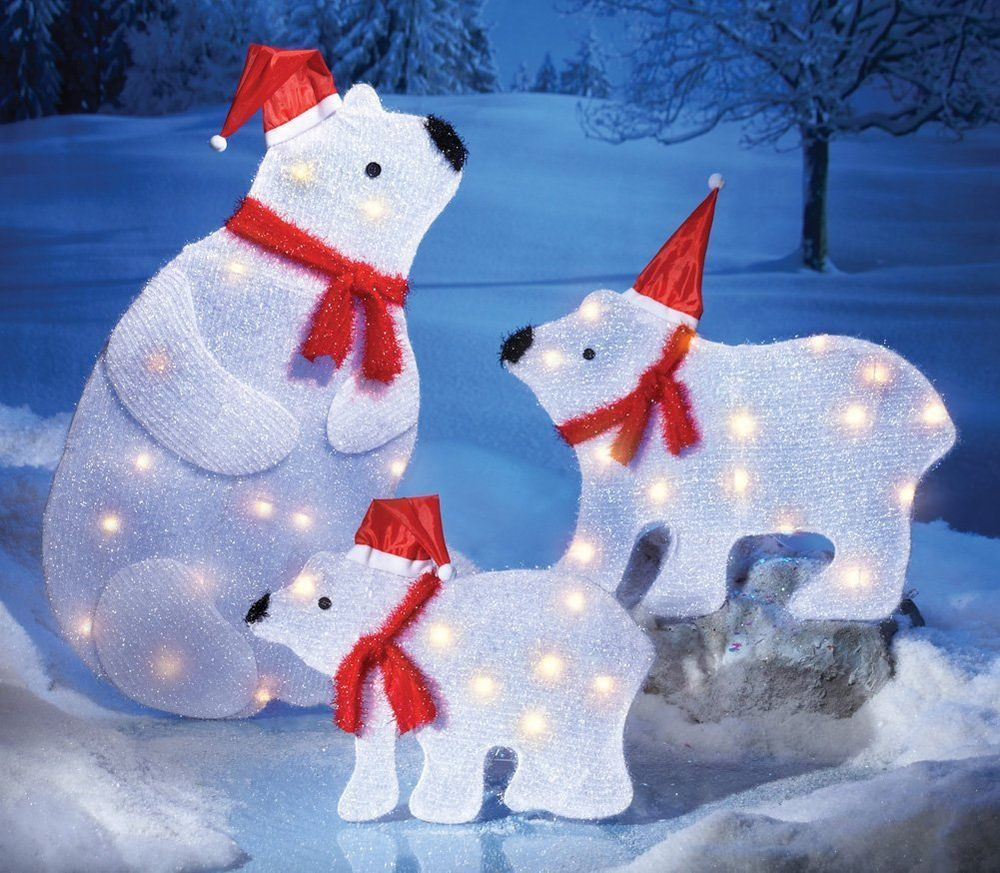 Set Of 3 Lighted Christmas Polar Bear Family Display Outdoor Holiday for measurements 1000 X 873