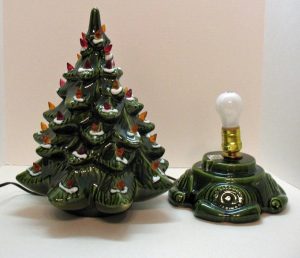 Small Vintage Ceramic Christmas Tree Light Up Base Faux Plastic regarding dimensions 1190 X 1024