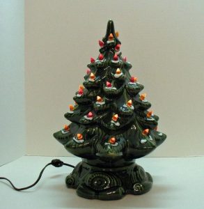 Small Vintage Ceramic Christmas Tree Light Up Base Faux Plastic within proportions 942 X 966