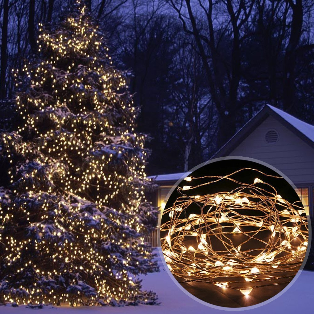 Solar Powered 33ft 10m 100 Leds Starry String Lights Copper Wire intended for sizing 1000 X 1000