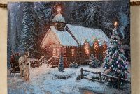 Thomas Kinkade Christmas Chapel I Lighted Tapestry With Rod in measurements 2000 X 2000