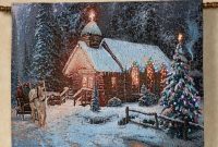Thomas Kinkade Christmas Chapel I Lighted Tapestry With Rod with regard to size 2000 X 2000