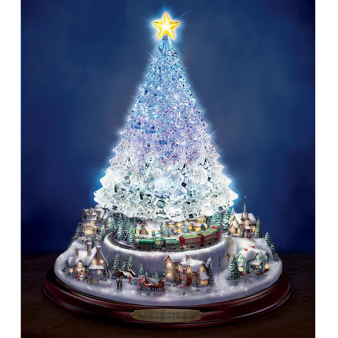 Thomas Kinkade Christmas Tree With Lights Motion And Music within size 1080 X 1080