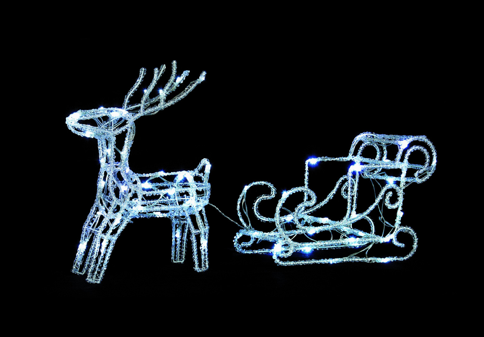 Uk Gardens Led Twinkle Reindeer And Sleigh Christmas Decoration within size 1551 X 1080
