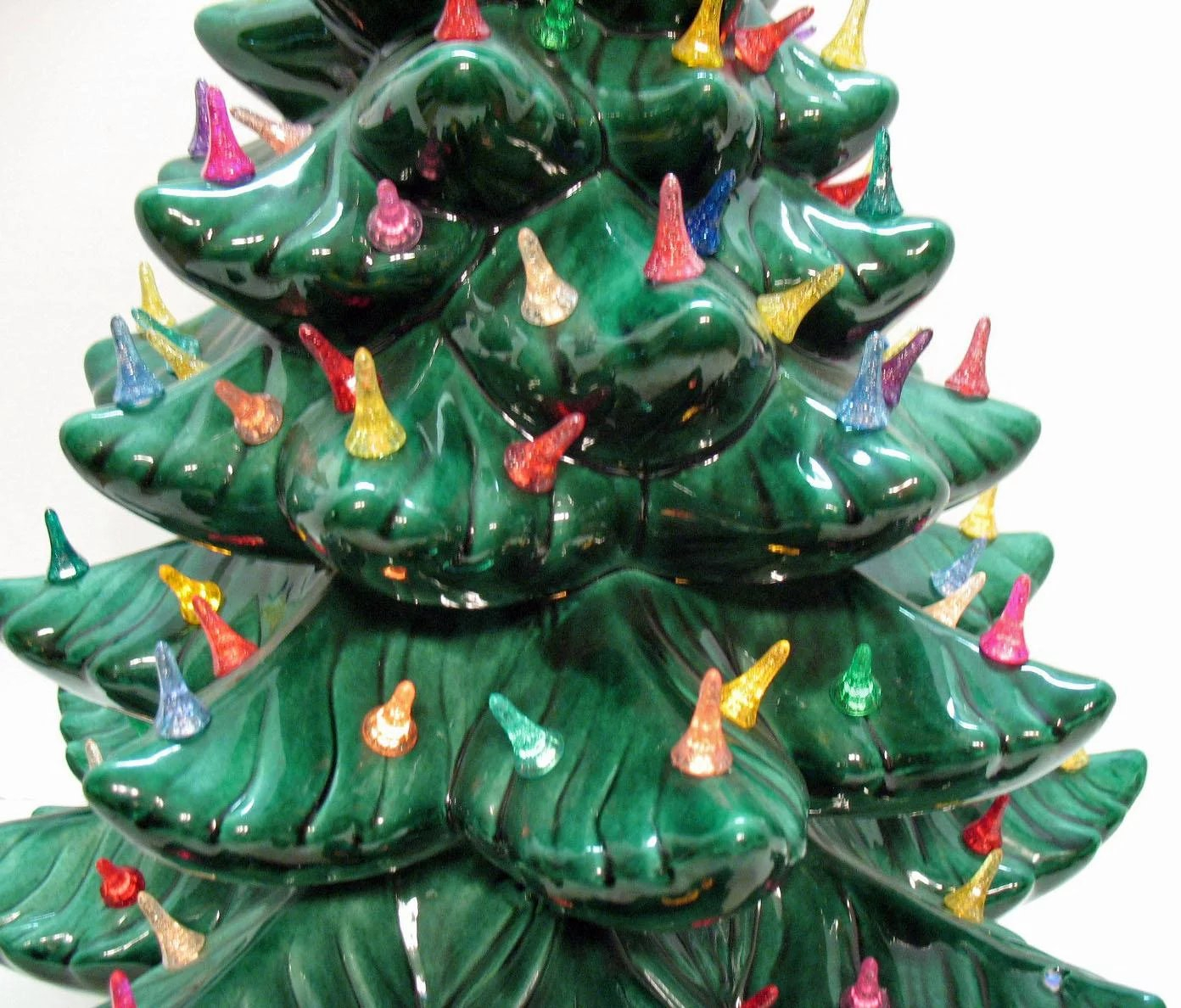 Very Large Vintage Ceramic Christmas Tree Light Up Base Faux Plastic regarding size 1392 X 1188