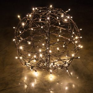 Warm White Led Christmas Light Ball Fold Flat Brown Frame for size 1200 X 1200