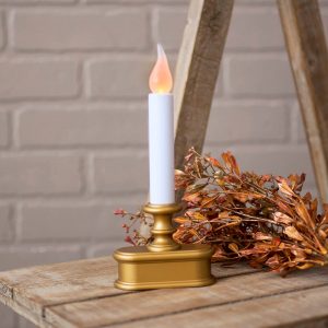 Window Candle Amber Led Battery Op Auto Sensor Antique Gold Base throughout size 1000 X 1000